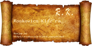 Roskovics Klára névjegykártya
