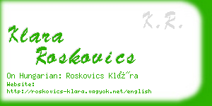klara roskovics business card